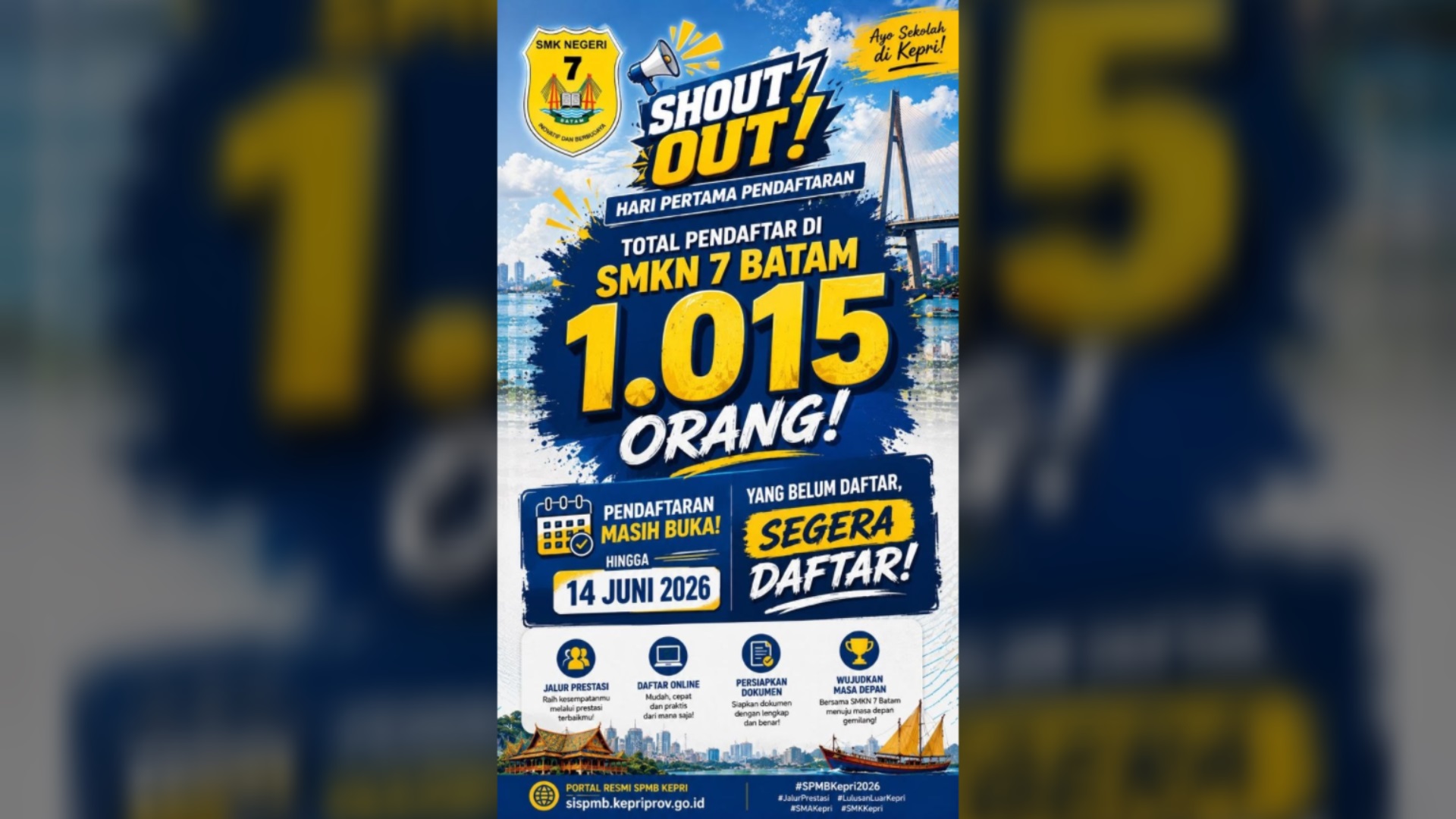 Hari Pertama SPMB 2026: Pendaftar di SMKN 7 Batam Tembus 1.015 Orang!